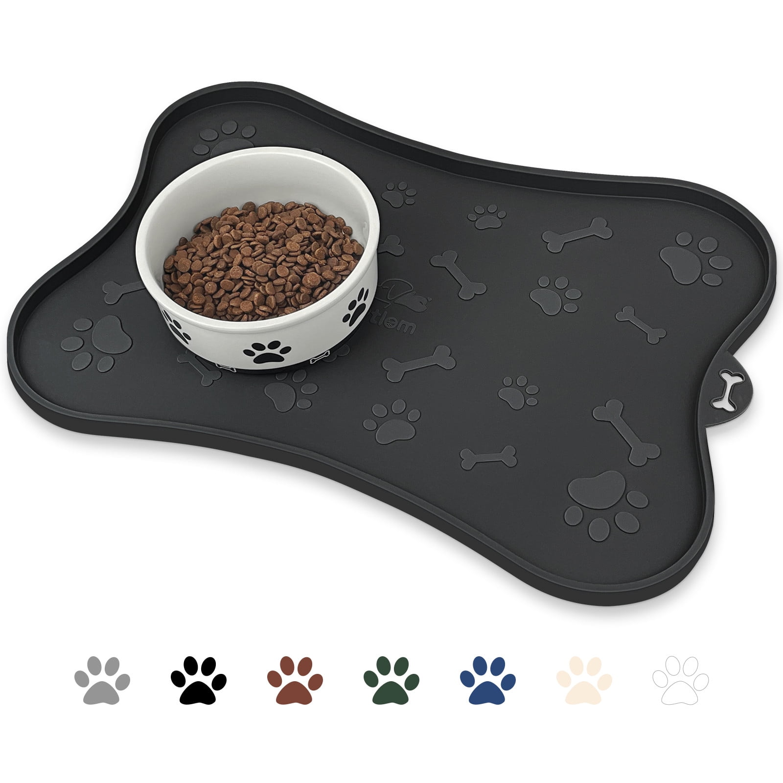 Ptlom Dog Food Mat for Pet Bowls, Waterproof Dog Mat for Food and Water