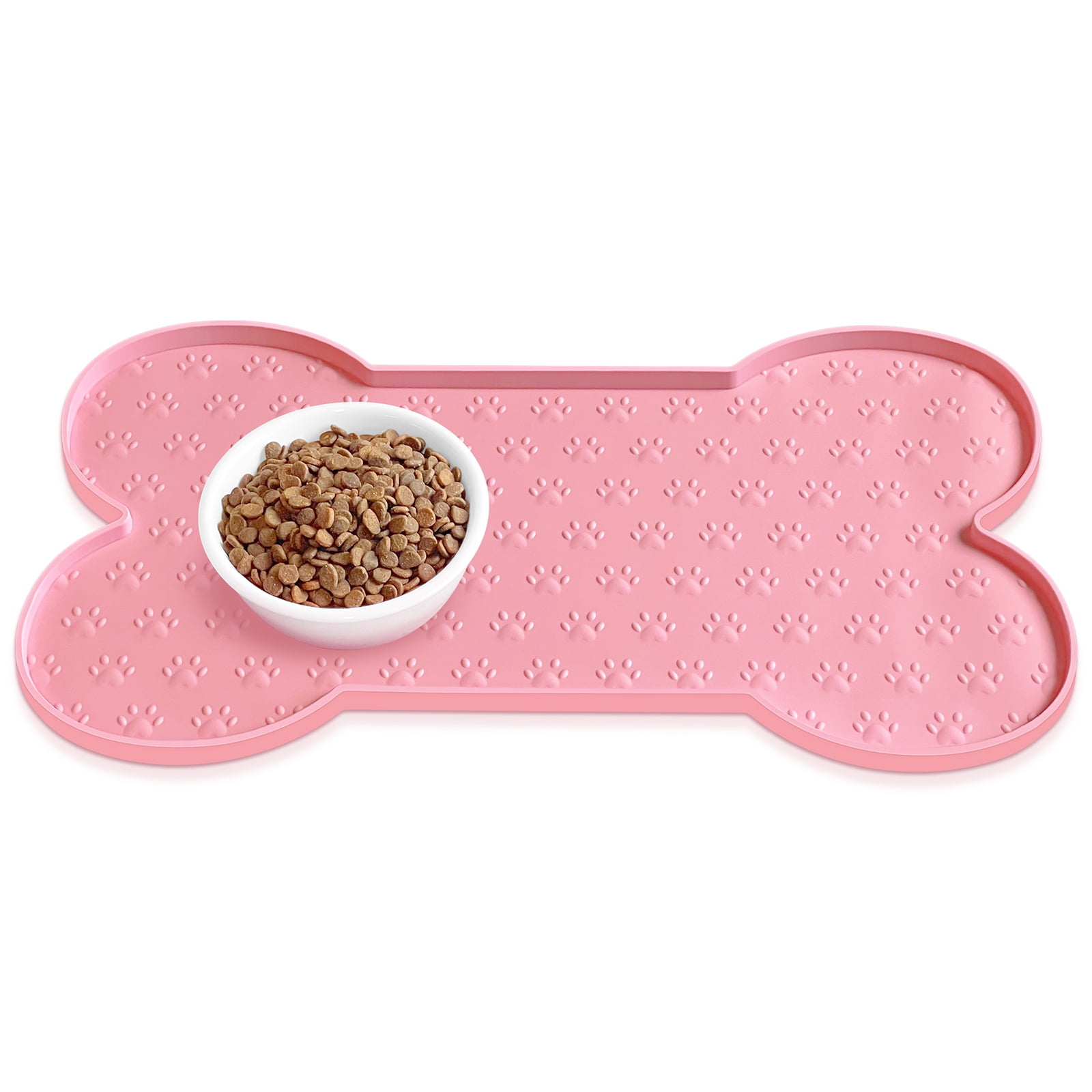 Ptlom Dog Food Mat Silicone Dog Bowl Mat Waterproof Dog Cat Feeding Mat Pet Placemat with Raised