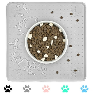 Dog Food Mat, Silicone Dog Cat Bowl Mat, Non Slip Waterproof Pet Feeding  Mat FDA Grade Food Container Placemat for Small Animals 