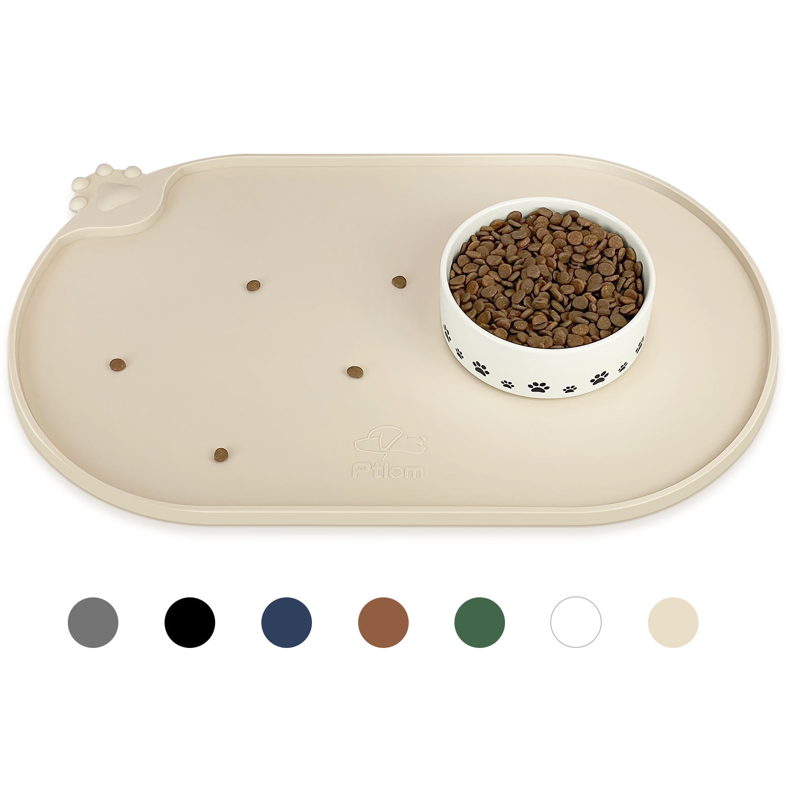 Ptlom Silicone Pet Placemat for Dogs and Cats, Waterproof Pet Feeding