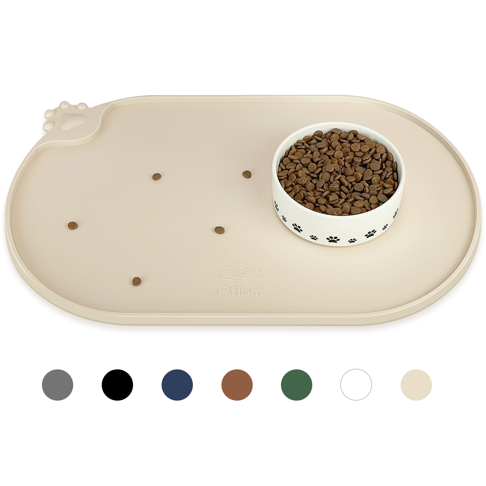 Ptlom Silicone Pet Placemat for Dogs and Cats, Waterproof Pet Feeding