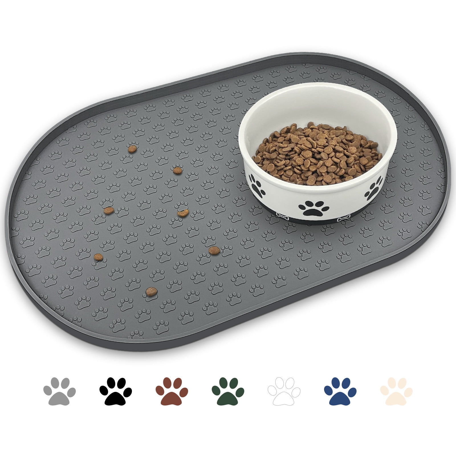 Ptlom Silicone Pet Placemat for Dogs and Cats, Waterproof Pet Feeding