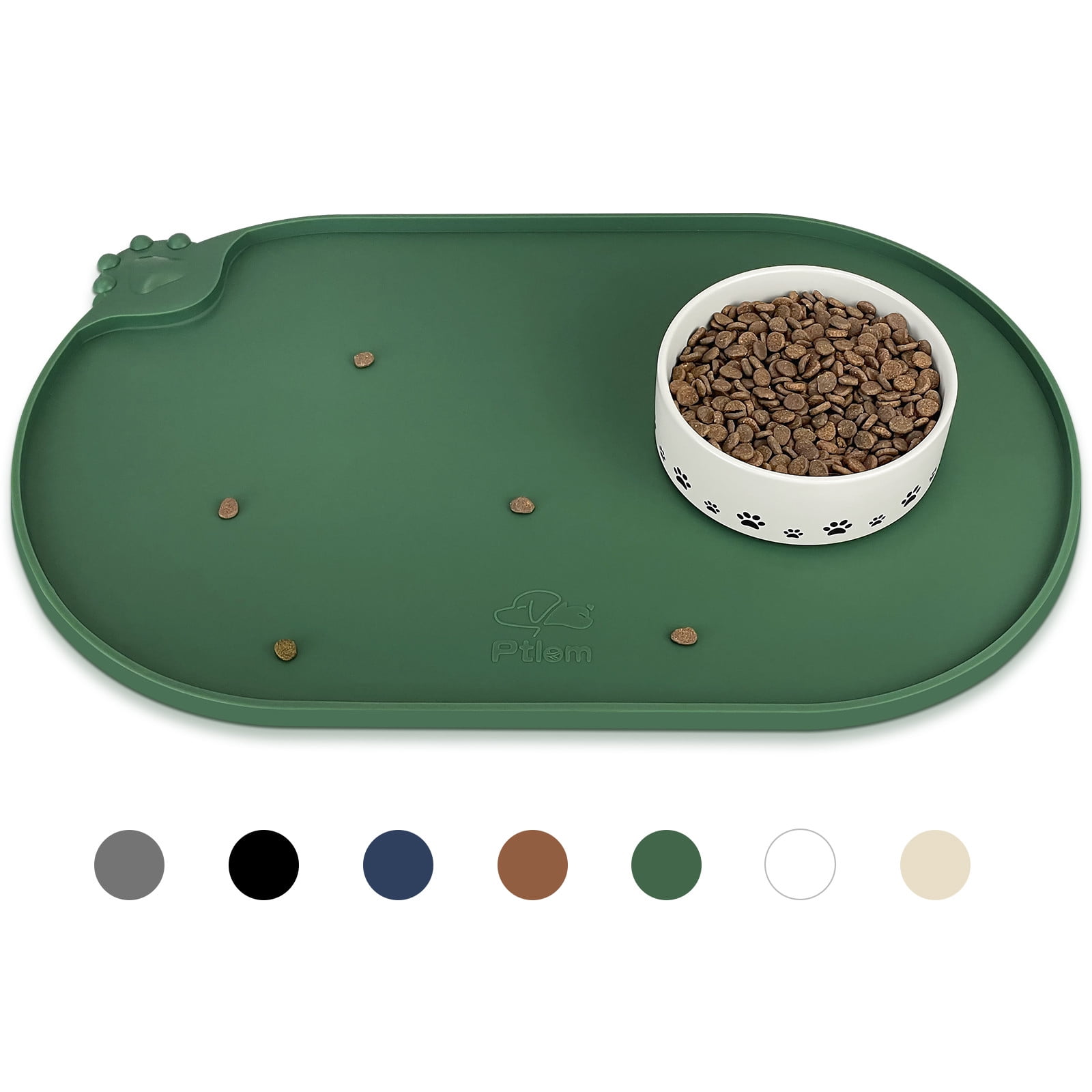 Ptlom Silicone Pet Placemat for Dogs and Cats, Waterproof Pet Feeding
