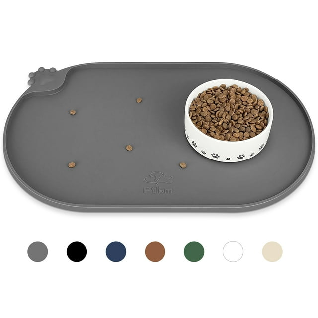 Ptlom Silicone Pet Placemat for Dogs and Cats, Waterproof Pet Feeding