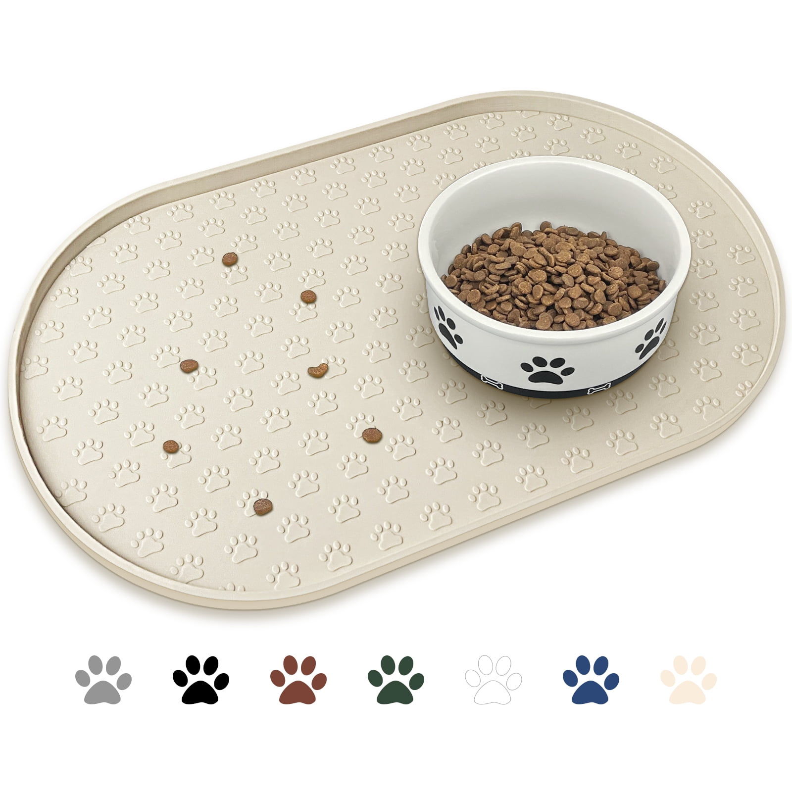 Ptlom Silicone Pet Placemat for Dogs and Cats, Large Indoor Waterproof