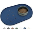 thumbnail image 1 of Ptlom Silicone Pet Placemat for Dogs and Cats, Waterproof Pet Feeding Mat Prevent Food and Water Overflow, High-Lips Dog Food Mats, Navy Blue, 1 of 9