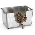 thumbnail image 1 of Ptlom Large Stainless Steel Litter Box with 11.8'' High Sides Leak Proof, 1 of 9