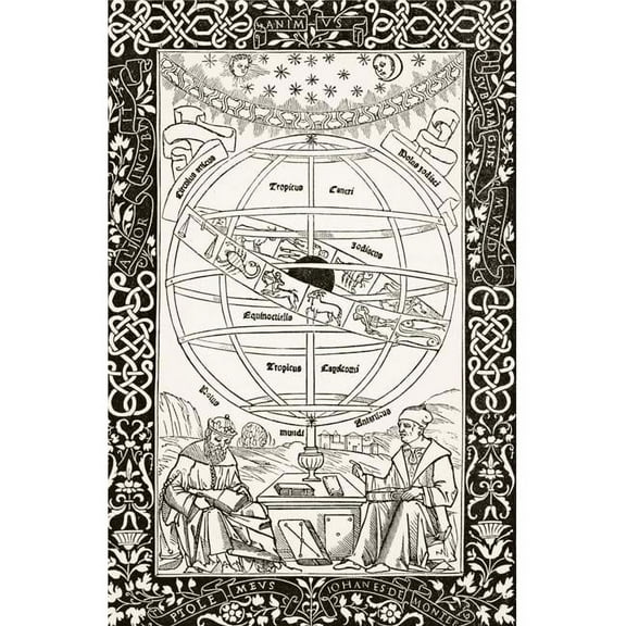 Ptolemys System Explained by Johannes Mller Von Knigsberg 1436 To 1476 German Astronomer Astrologer Mathematician After Poster Print - Large - 22 x 36