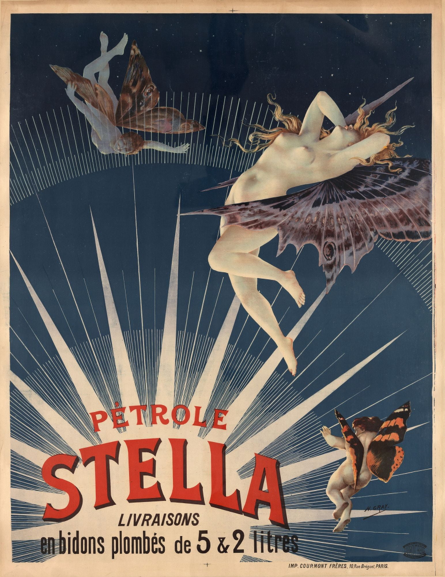 Ptrole Stella 1897 Canvas Art - Henri Boulanger Gray (24 x 36)