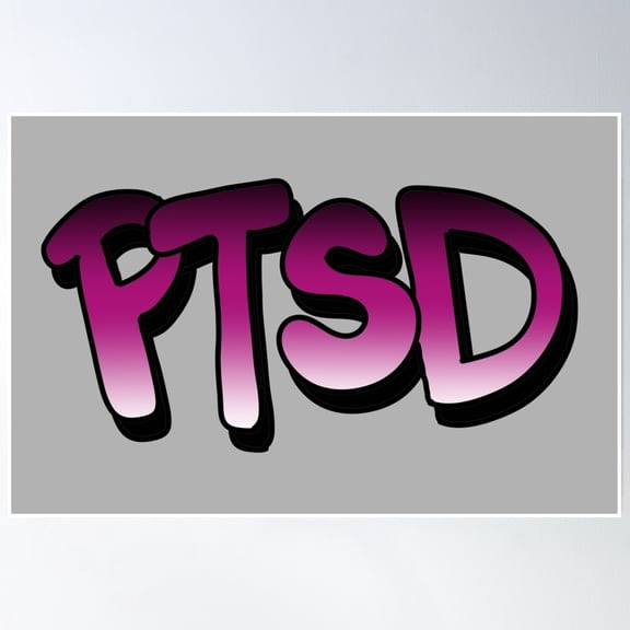 Ptsd - Bubble Letter Word Art Poster Wall Art, Modern Wall Decor, 24x36 UNFRAMED