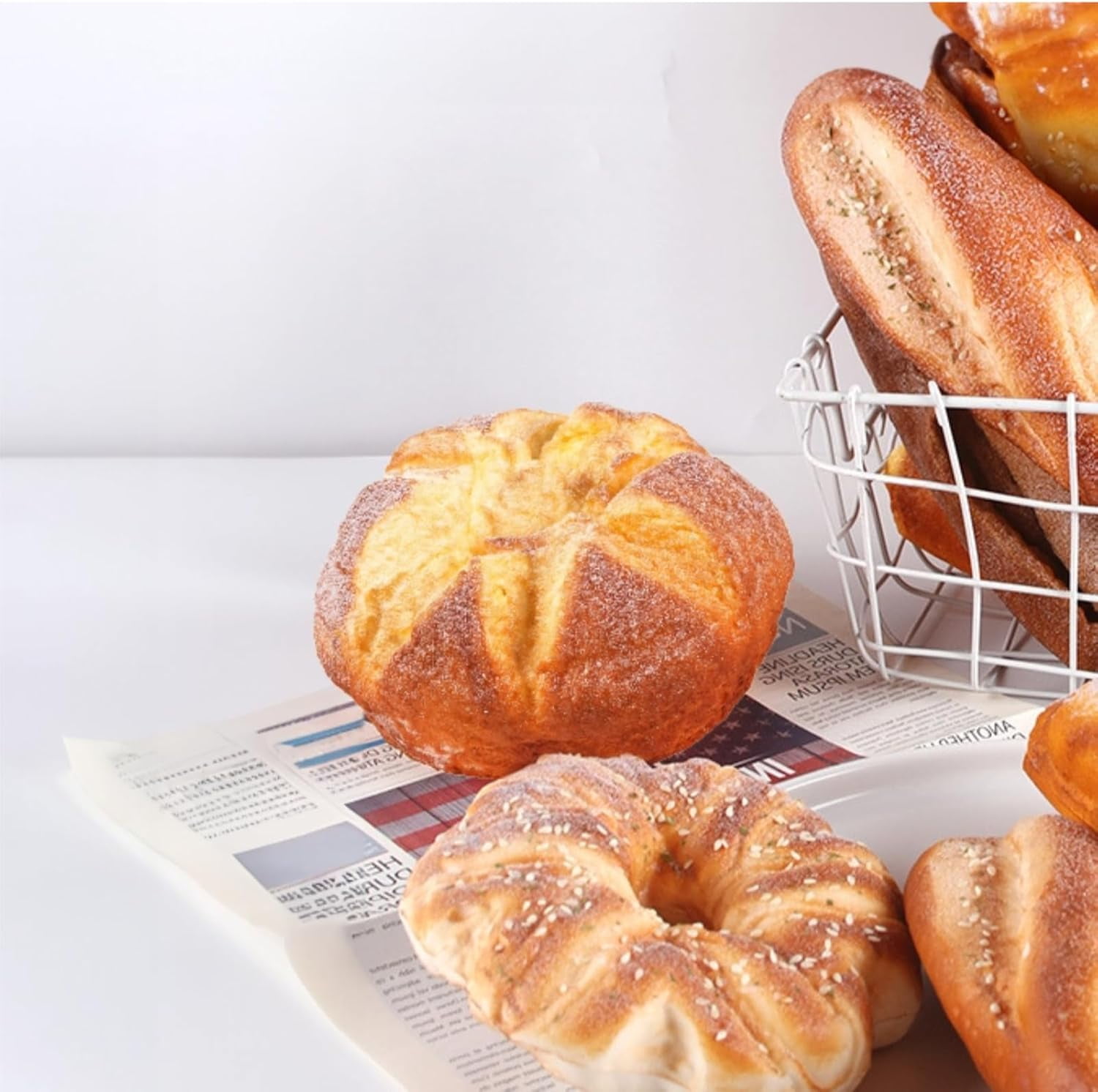 Pu Artificial Bread Loaf Realistic Fake Bread For Display, Home Decor