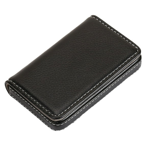 Pu Business Card Holder, Black, Credit Card Wallet Holder Pu Leather Pocket Wallet Portable Business Card Case Metal Leather Bagbusiness Card Box Business Fashion Business Card Holde