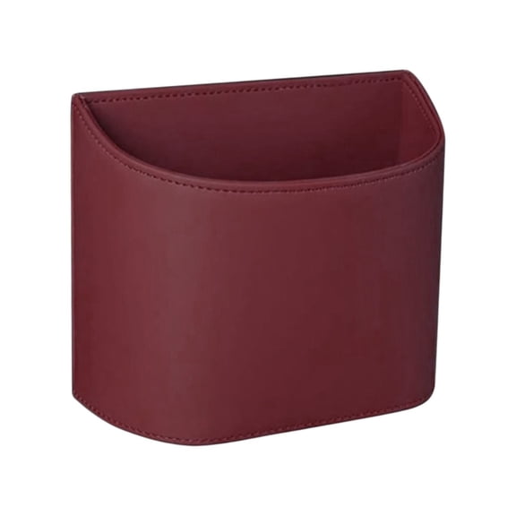 Pu Car Trash Can, Door Cup Organizer, Vehicle Storage Bin 7.28X5.7Inch, Back Seat Holder For Snack, Drink And Small Car Accessory Storage,Red