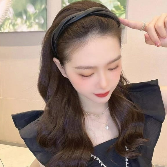 Pu Leather Braided Headbands For Women Simple Twisted Hair Band Black Coffee Beige Hairband Girls Hair Accessories Headwear