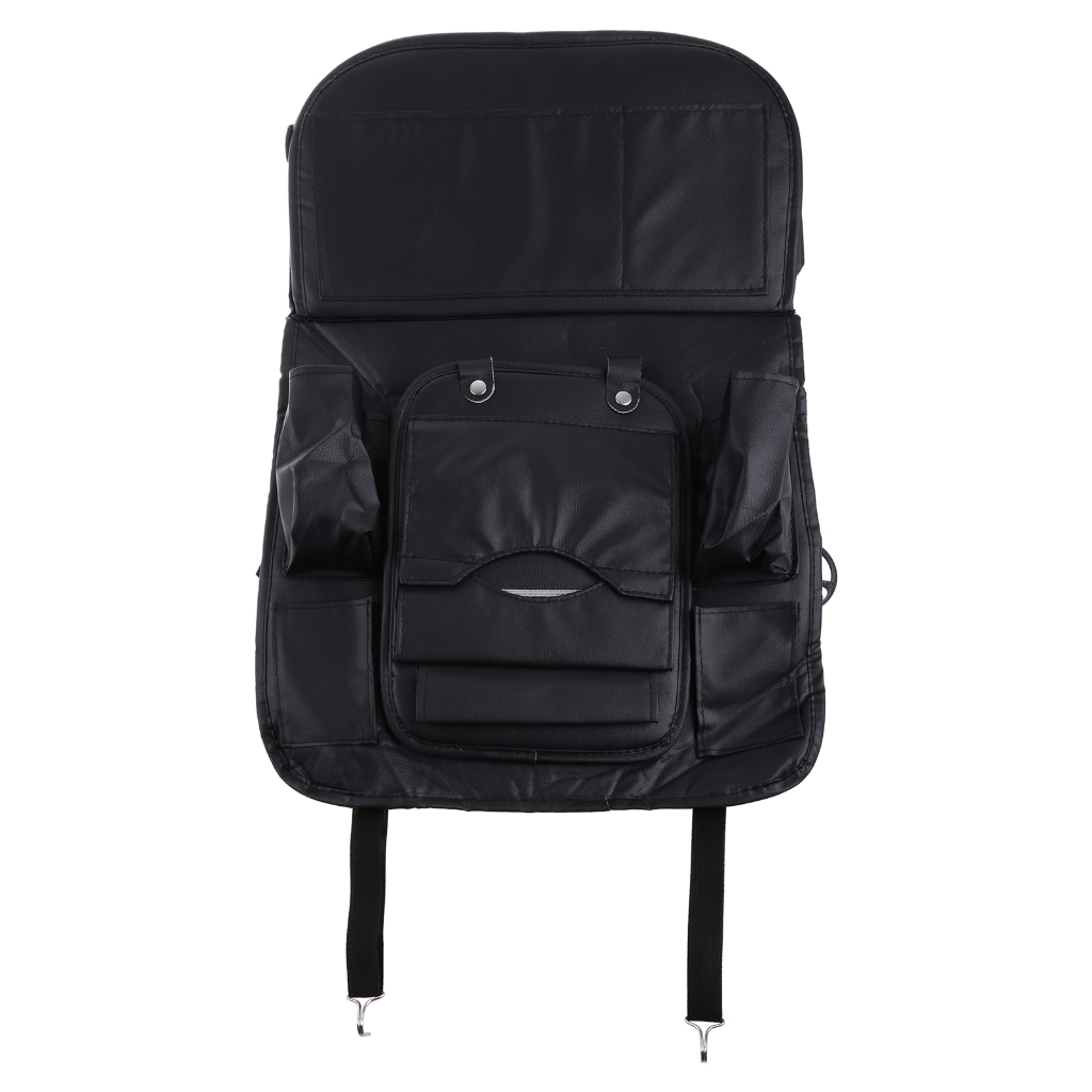 SUV Car Backseat Organizer Trash Can Protector Kick Mat Tray Foldable Dining Table with Tablet Holder Travel Accessories