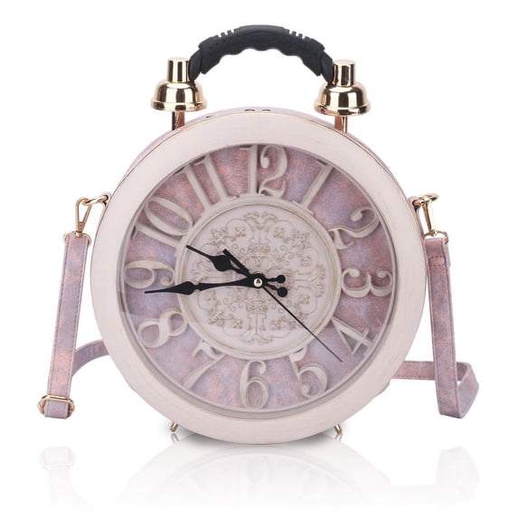 Pu Leather Handbags Fashion Real Clock Shoulder Bag Casual Women Evening Crossbody Bags,Retro Vintage Steampunk Female Messenger Bags for Women Girls