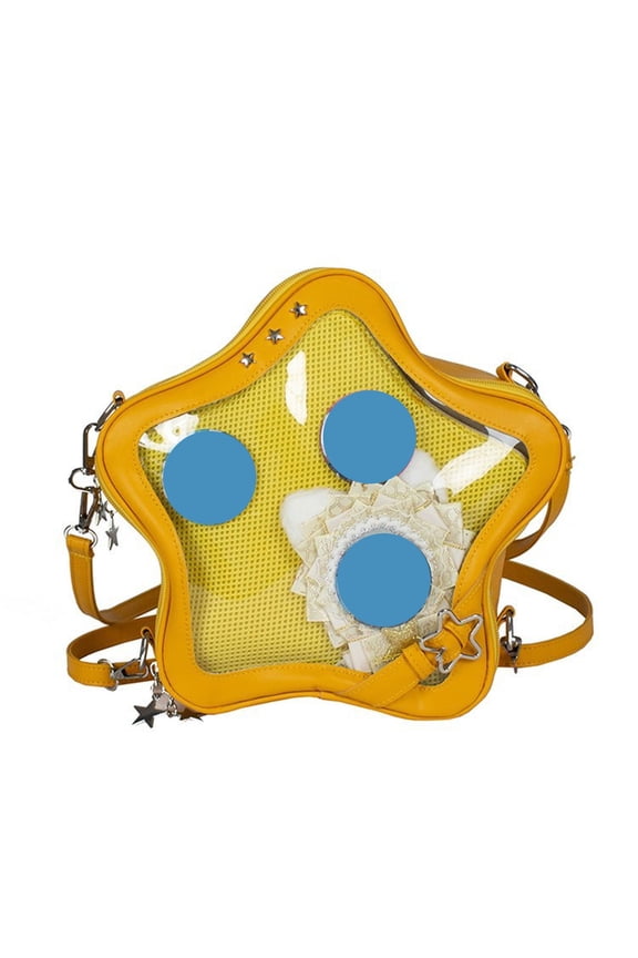 Pu Leather Itabag Backpack Crossbody Bag Lovely Pin Display Bag Star Shaped Itabag Shoulder Bags Satchels for Womens