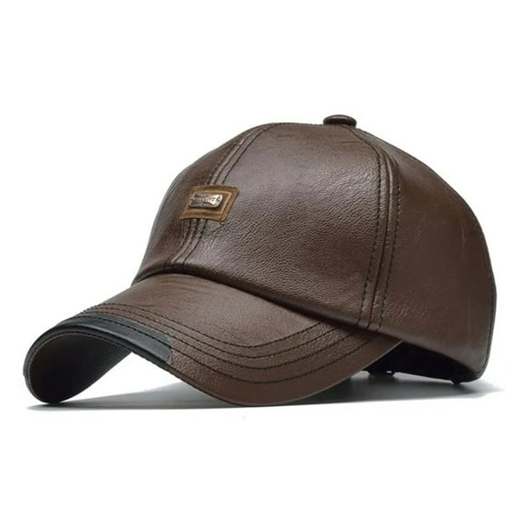 Pu Leather Letter Label Baseball Caps Spring And Autumn Outdoor Adjustable Casual Hats Sunscreen Hat ,Unique Design