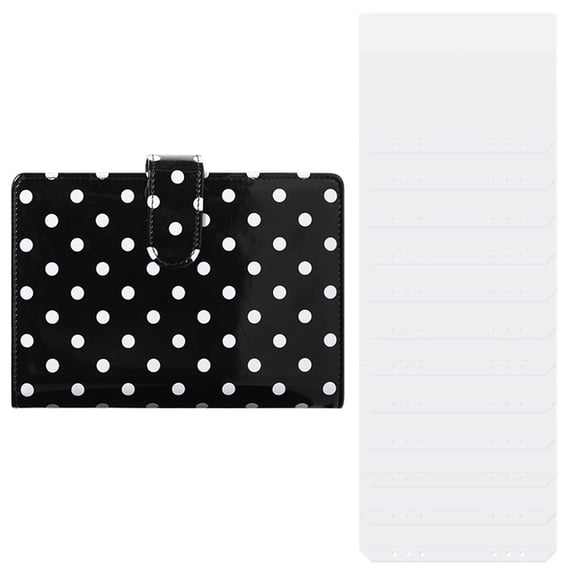 Pu Leather Notebook, Binder Budget Planner Organizer 6 Ring Binder Cover, Binder Pockets, 12 Pcs Expense Budget Sheets and 36 Categories Letter Sticker
