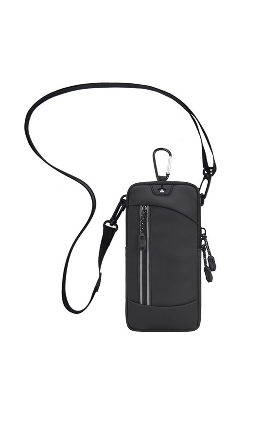 Pu Leather Outdoor Sports Fitness Bag Waterproof Mobile Phone Bag Female Shoulder Bag Arm Sleeve - black