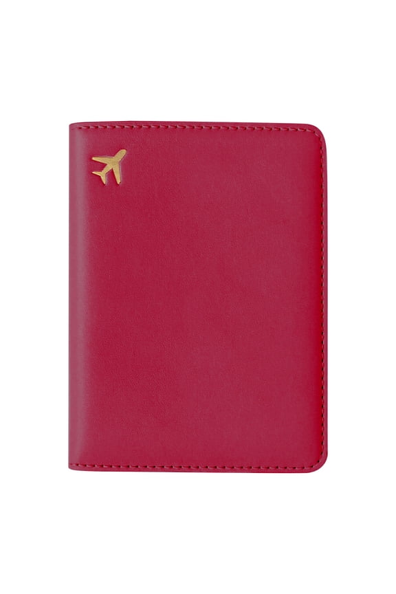 Pu Leather Passport Holder with Rfid Blocking, Travel Document Organizer Wallet with Card Slots Photo Pocket, Multi-Functional Organizer for Women Men, 1 Card Pack