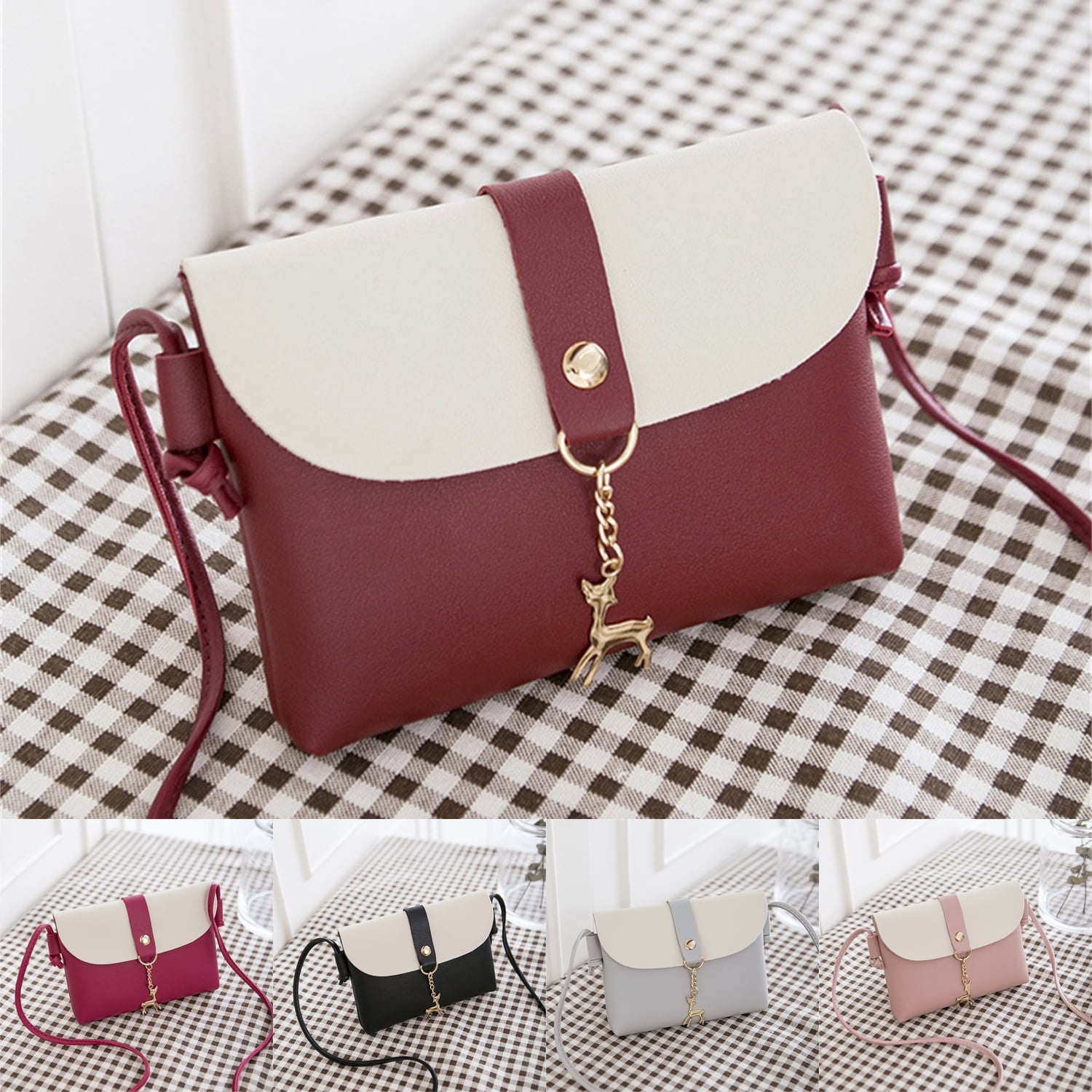 Pu Leather Shoulder Handbag Cross Body Purse for Teens Girls Small