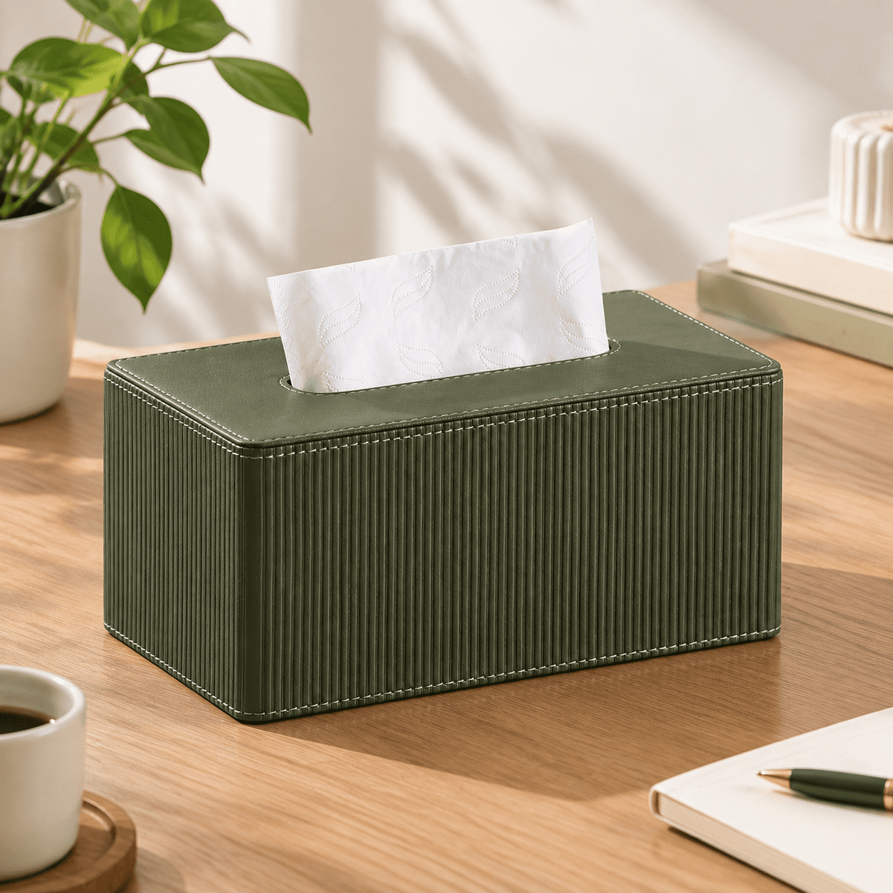 Pu Leather Tissue Box Cover Rectangle Holder Rectangular - Walmart.com