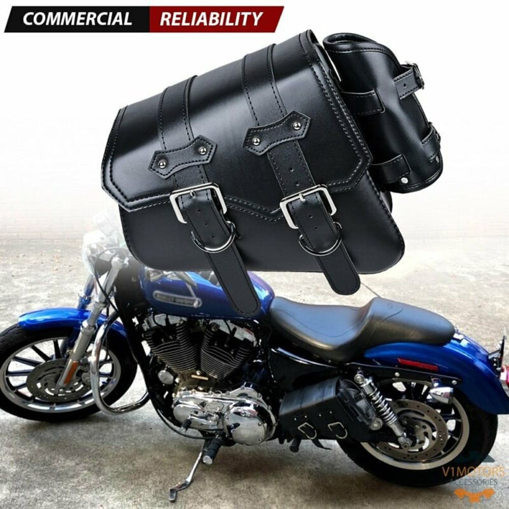 Pu Left Saddlebag With Side Storage For Harley Sportster Xl 883 1200 48 72