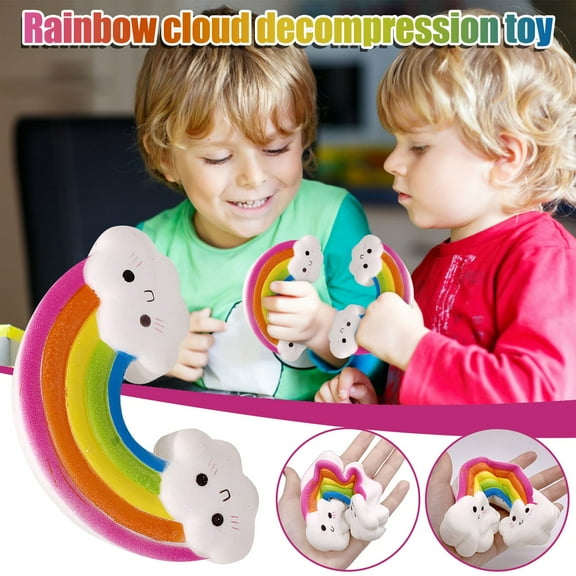 Pu Slow Rebound Simulation Rainbow Cloud Squeeze Toy Stress Relief Decompression Sensory Play Cute Scented Figure