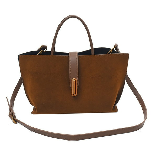 Pu Totes With Lids Handbags for Women Suede Leather Tote for Large Capacity Fashionable Shoulder Handbag Crossbody Purse Autumn Winter Fall Season