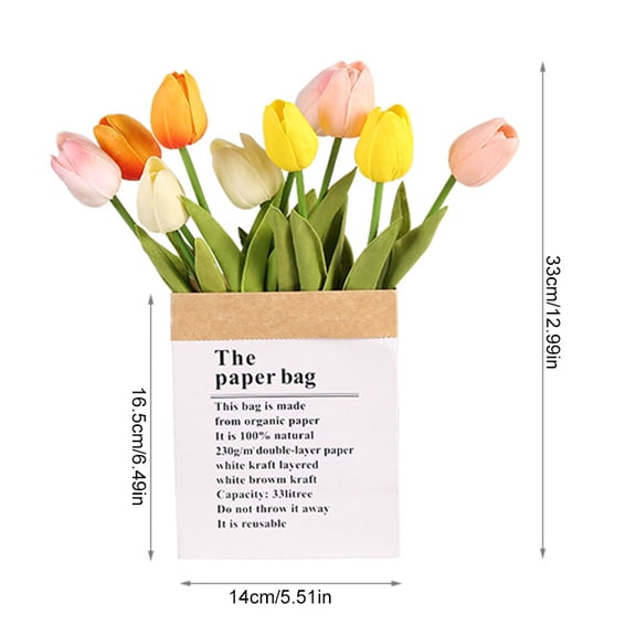 Pu Tulip Simulation Flowers Feel Moisturising Fake Flowers Scandinavian Home Living Room Bedroom Desktop Decorations Photographic Props 6PCS 6 Colors