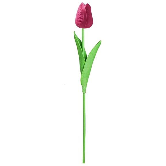 Pu Tulips Artificial Flowers Red, Red Fake Tulip Stems for Vase, Real Pu Tulips Artificial Flowers, Mini Bouquet for Wedding Spring Home Decorations Valentine'S Mother'S Day (12.6 Inch, Red)