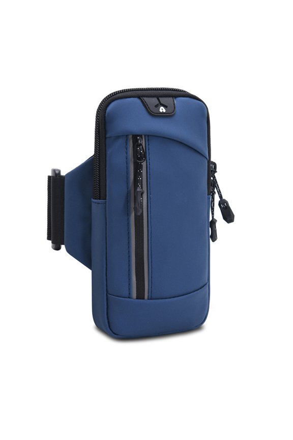 Pu Universal Mobile Phone Arm Strap Sports Mobile Phone Wrist Bag Running Mobile Phone Arm Bag - blue