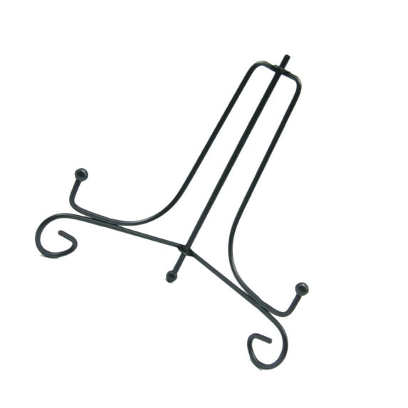 Clispeed 2Pcs Iron Display Stand Black Plate Holder Dish Rack for Desktop Decoration