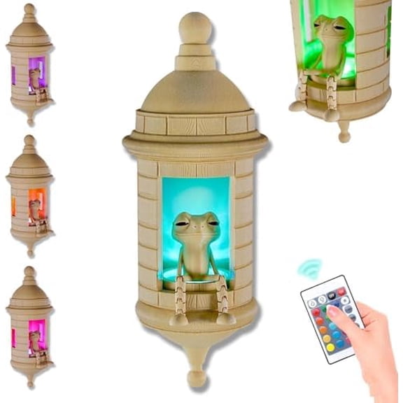 PuERTO rICAN gARITA cOQUI lAMP, pUERTO rICAN fROG lAMP WITH sOUND, mULTI-cOLOR cHANGING cOQUI fROG lIGHT FOR wALL WITH rEMOTE cONTROL, cARIBBEAN wALL nIGHT lIGHT FOR cORRIDOR rOOM gARDEN dECOR