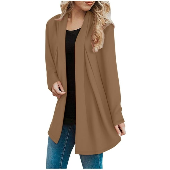 PuLe Cardigan Sweaters for Women Women's Long Sleeve Open Front Cardigan Casual Loose Lightweight Cardigans with Pockets