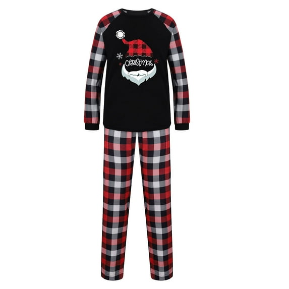 PuLe Christmas Pajamas for Family 2024 Plaid Pjs Matching Sets Xmas Holiday Pajamas Home Jammies Christmas Outfits