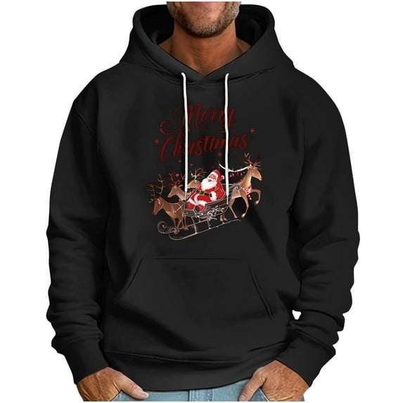 PuLe Christmas Shirts for Men 2024 Cute Xmas Graphic Sweatshirt Funny Gifts Long Sleeve Pullover Tops Gentlemen Clothes Sweatshirts Digital Print Novelty Santa Tree Holiday Outfits