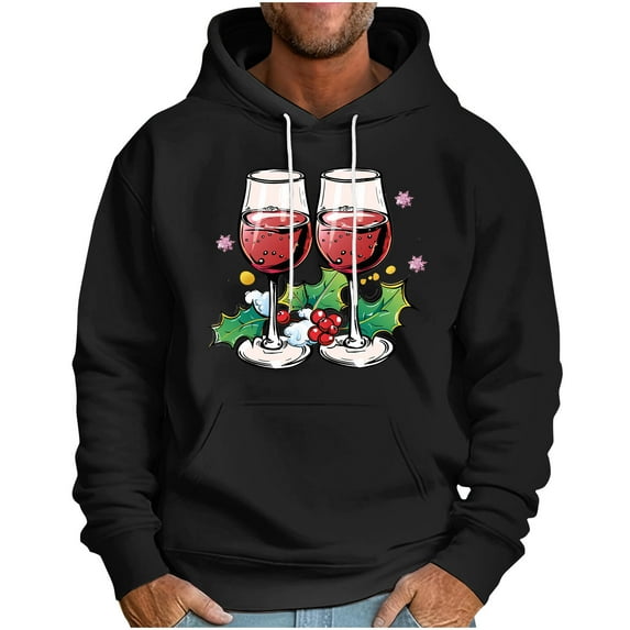 PuLe Christmas Shirts for Men 2024 Cute Xmas Graphic Sweatshirt Funny Gifts Long Sleeve Pullover Tops Gentlemen Clothes Sweatshirts Digital Print Novelty Santa Tree Holiday Outfits