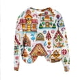 thumbnail image 1 of PuLe Christmas Shirts for Women 2024 Cute Xmas Graphic Sweatshirt Funny Gifts Long Sleeve Pullover Tops Ladies Clothes Sweatshirts Digital Print Novelty Santa Tree Holiday Outfits, 1 of 4