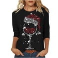 thumbnail image 1 of PuLe Christmas Sweatshirts for Women 2024 Print Holiday Fitted Funny Casual Trendy Tops, 1 of 4