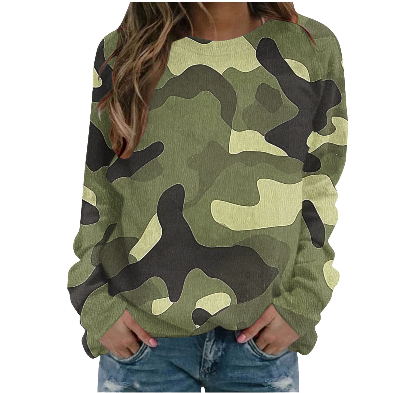 Plus size camo sweatshirt sale