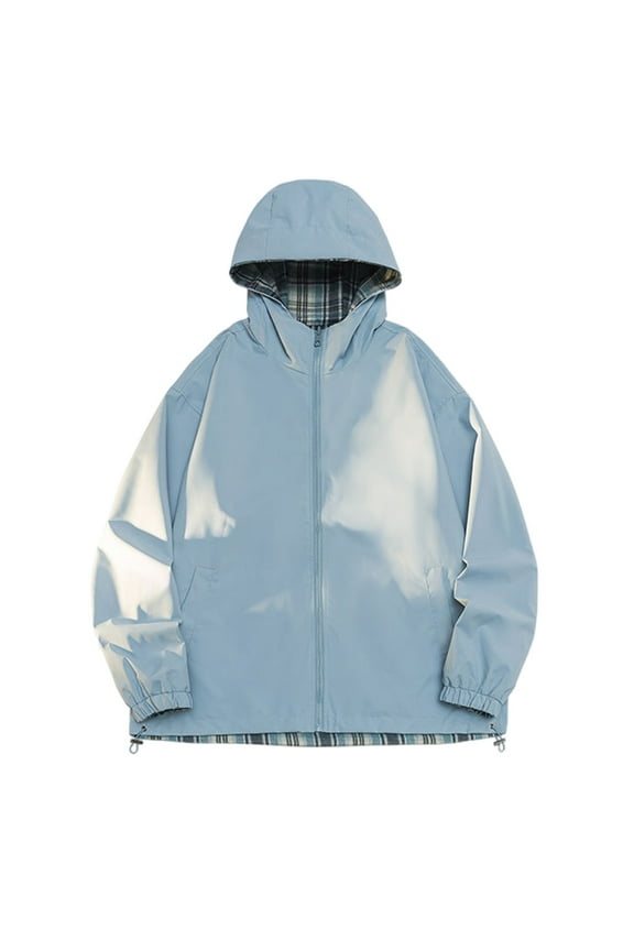 PuLe Hoodies for Men Men's Color Matching Thin Fall Outdoor Windbreaker Slim Fitting Long Sleeved Hooded Sun Protection Suit Outdoor Sprinter Jacket Coat Jackets for Men