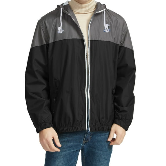 PuLe Hoodies for Men Men's Color Matching Thin Fall Outdoor Windbreaker Slim Fitting Long Sleeved Hooded Sun Protection Suit Outdoor Sprinter Jacket Coat Jackets for Men