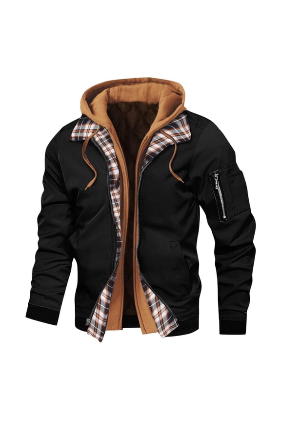 PuLe Hoodies for Men Men's Color Matching Thin Fall Outdoor Windbreaker Slim Fitting Long Sleeved Hooded Sun Protection Suit Outdoor Sprinter Jacket Coat Jackets for Men