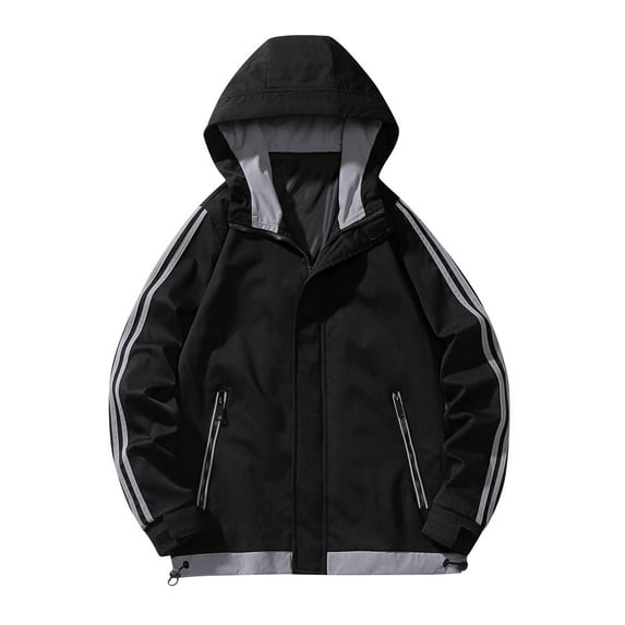 PuLe Hoodies for Men Men's Color Matching Thin Fall Outdoor Windbreaker Slim Fitting Long Sleeved Hooded Sun Protection Suit Outdoor Sprinter Jacket Coat Jackets for Men