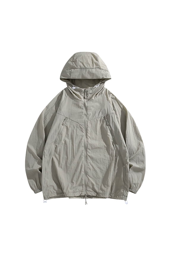 PuLe Hoodies for Men Men's Color Matching Thin Fall Outdoor Windbreaker Slim Fitting Long Sleeved Hooded Sun Protection Suit Outdoor Sprinter Jacket Coat Jackets for Men