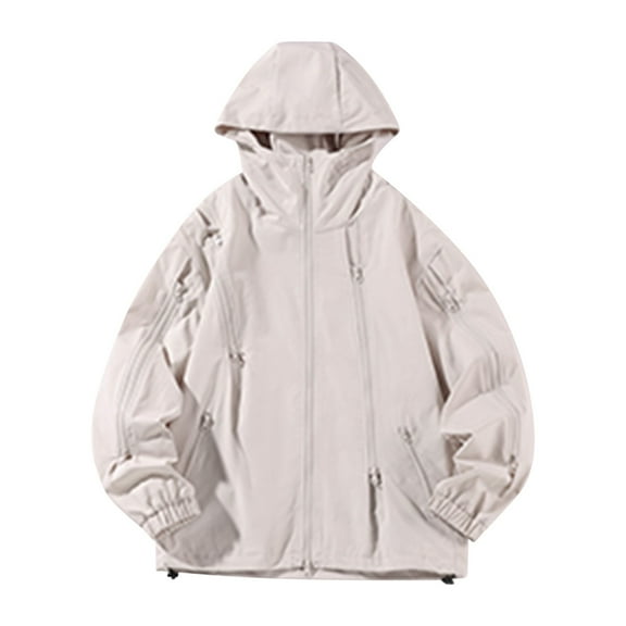 PuLe Hoodies for Men Men's Color Matching Thin Fall Outdoor Windbreaker Slim Fitting Long Sleeved Hooded Sun Protection Suit Outdoor Sprinter Jacket Coat Jackets for Men