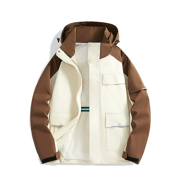 PuLe Hoodies for Men Men's Color Matching Thin Fall Outdoor Windbreaker Slim Fitting Long Sleeved Hooded Sun Protection Suit Outdoor Sprinter Jacket Coat Jackets for Men