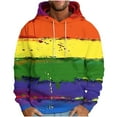 thumbnail image 1 of PuLe Hoodies Men's Hooded Loose Sweatshirt With Drawl Sleeves Printed Long Sleeve Top Hooded Sweatshirt, 1 of 5
